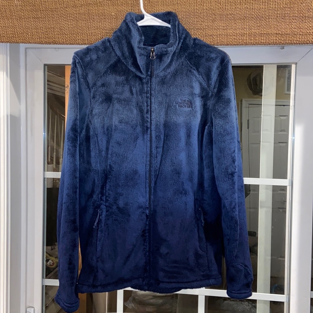 Women’s Ombré Blue Fuzzy North Face Fleece - Sz Medium